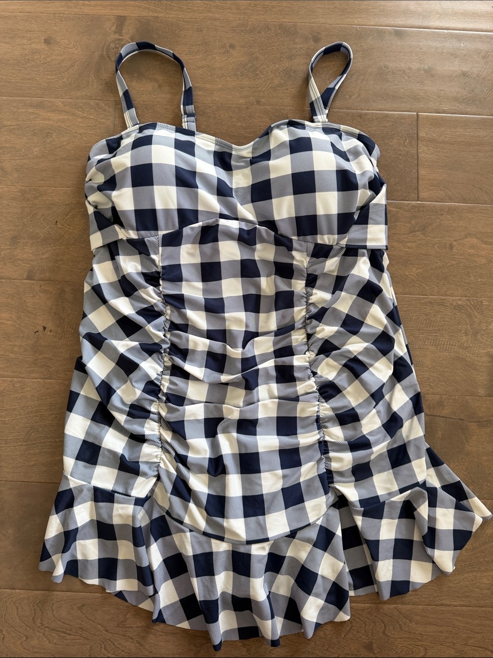 TORRID Navy & White Gingham One-Piece Swimsuit